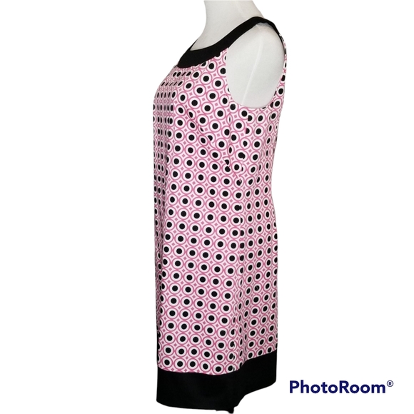 NEW YORK & CO Sheath Dress NWT Lightweight Sleeveless Pink Black Size 10 - Picture 2 of 7